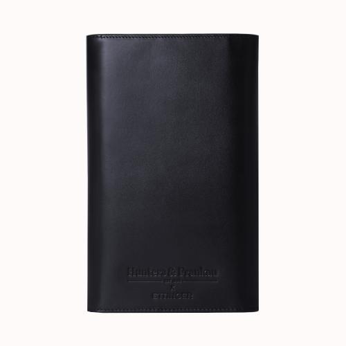 Hunters & Frankau x Ettinger Leather Cigar Wrap - Navy Blue & Orange - 5 Cigar Capacity