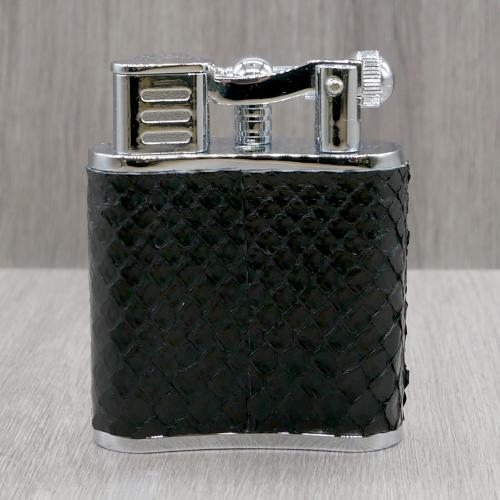 J Cure C.Gars Collection Jet Flame Table Lighter - Black Python Leather (End of Line)