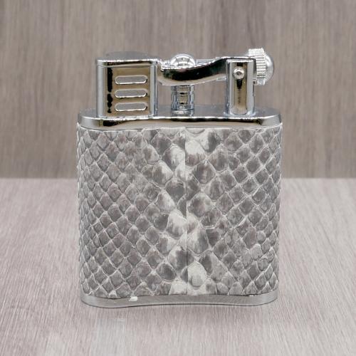 J Cure C.Gars Collection Jet Flame Table Lighter - Grey Python Leather