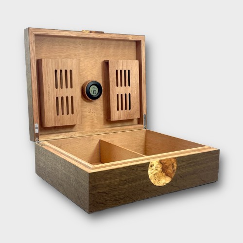 Jonathon Vaiksaar Artemis Small Regular Humidor - Smoked Oak - 70 Cigar Capacity