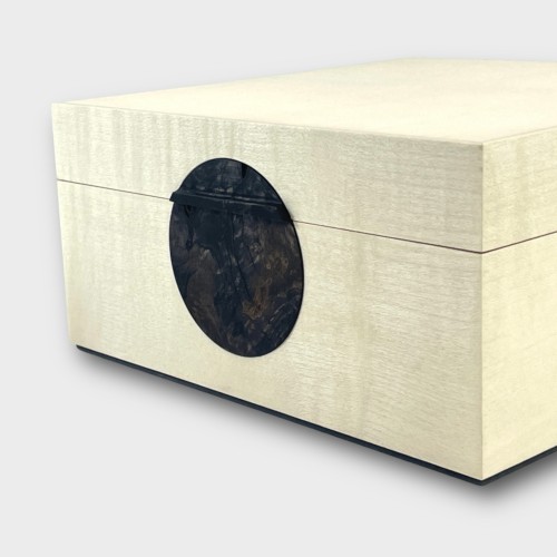 Jonathon Vaiksaar Artemis Small Square Humidor - Bleached Sycamore - 40 Cigar Capacity