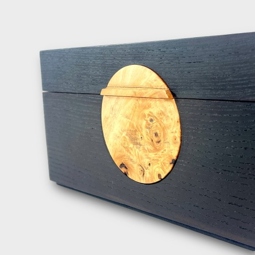 Jonathon Vaiksaar Artemis Small Square Humidor - Scorched Ash - 40 Cigar Capacity