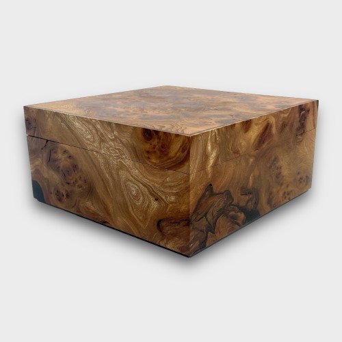 Jonathon Vaiksaar Natural Small Square Humidor - Burr Elm - 40 Cigar Capacity