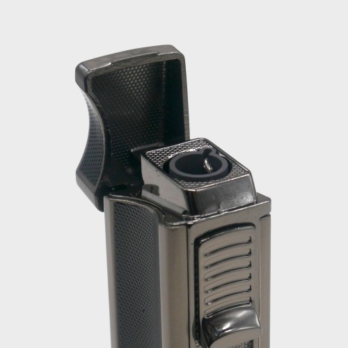 Eurojet Jet Lighter with Punch Cut and Rest - Gunmetal & Black