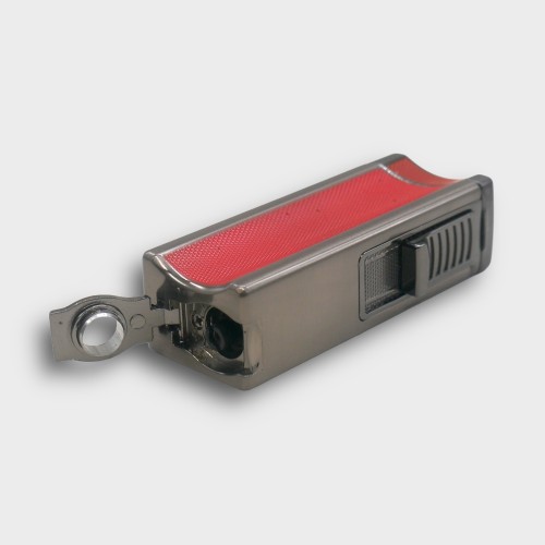 Eurojet Jet Lighter with Punch Cut and Rest - Gunmetal & Red