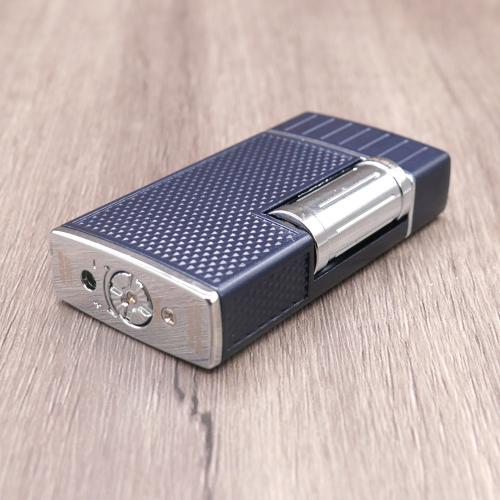 Colibri Julius Classic Double-Flame Cigar Lighter - Navy & Chrome