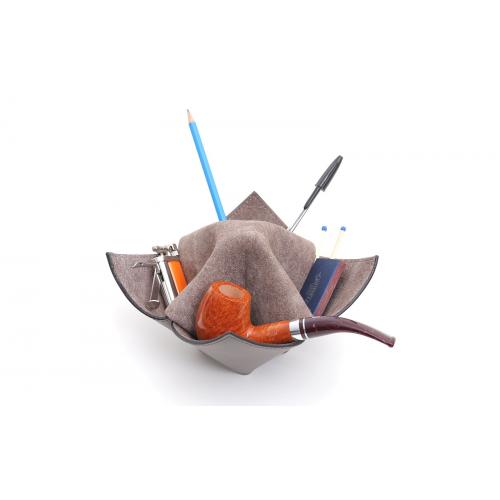 Savinelli Origami Leather Pipe Holder Stand - Grey (End of Line)