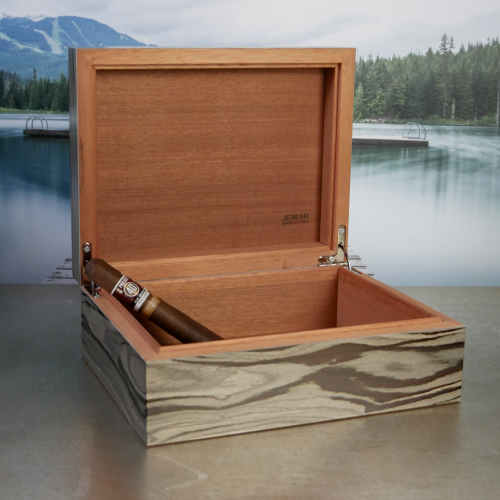 Jemar Mediterranean Collection Patterned Humidor - 70 Cigar Capacity (MED05)
