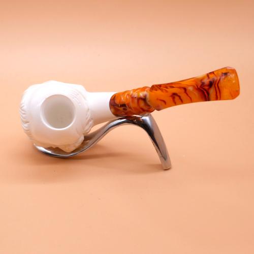 Meerschaum Medium Santa Claus Bent Fishtail Pipe (MEER370)