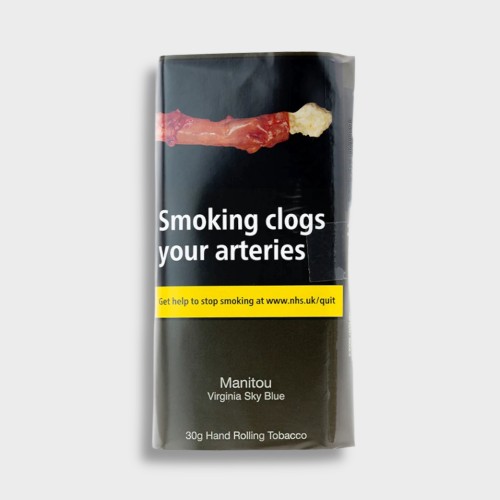 Manitou Virginia Sky Blue (Formerly Gold) Additive Free Hand Rolling Tobacco 30g Pouch