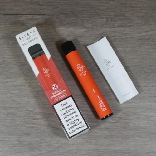 Elf Bar 600 Disposable Vape Bar - Elf Bull Strawberry