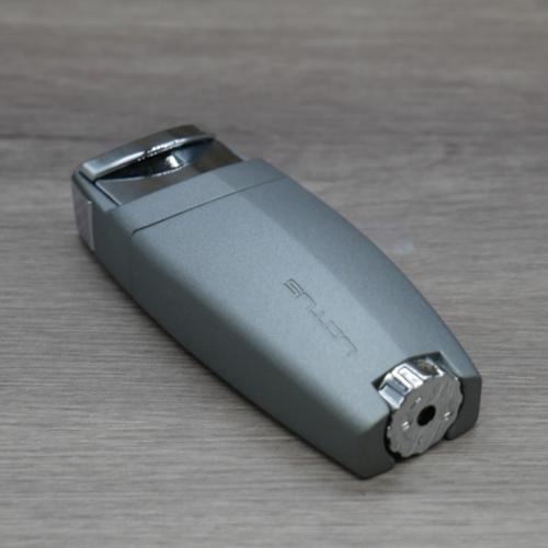 Lotus 2720 Double Jet Cigar Lighter - Light Grey & Chrome