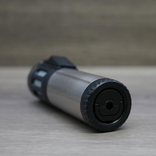 Volcan-Fire Trifecta Triple Jet Flame Cigar Lighter - Silver - End of Line