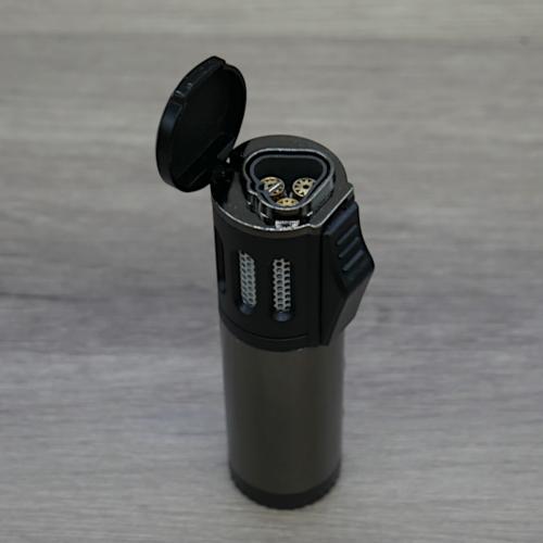 Volcan-Fire Trifecta Triple Jet Flame Cigar Lighter - Gunmetal - End of Line