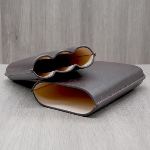 J Cure C.Gars Collection - Leather Cigar Case - Brown 3 Cigar Capacity (End of Line)