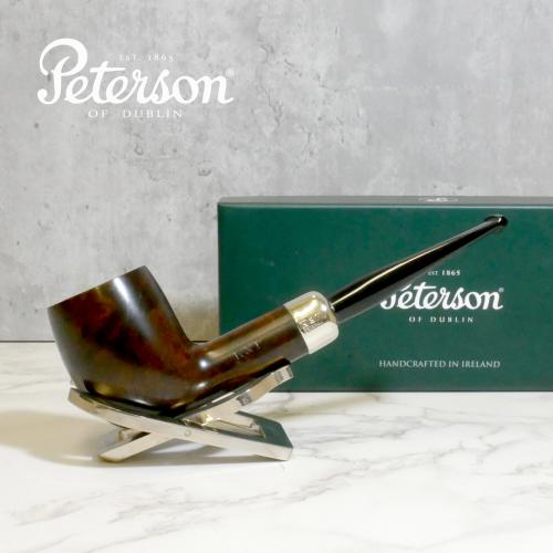 Peterson Irish Made Army 106 Smooth Heritage Nickel Mounted Fishtail Pipe (PE2194)