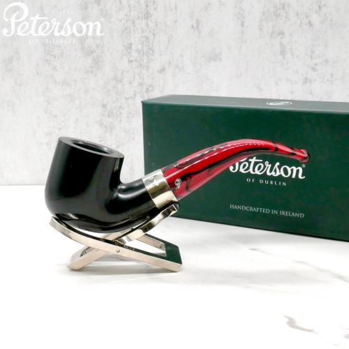 Peterson Dracula 01 Smooth Ebony Nickel Mounted Fishtail Pipe (PE2325)