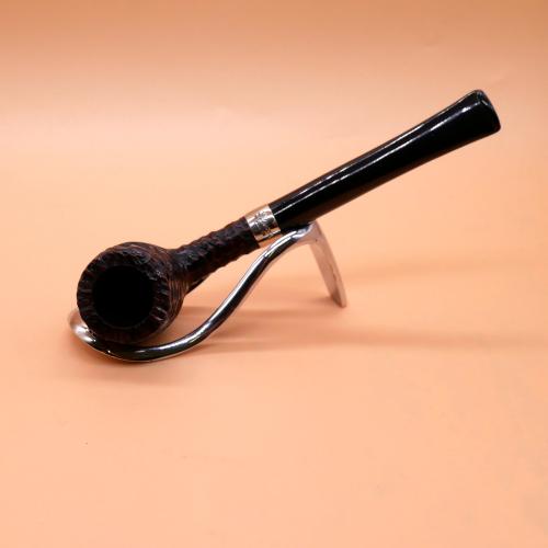 Peterson Junior Rusticated Straight Billiard Nickel Mounted Fishtail Pipe (PE2620)