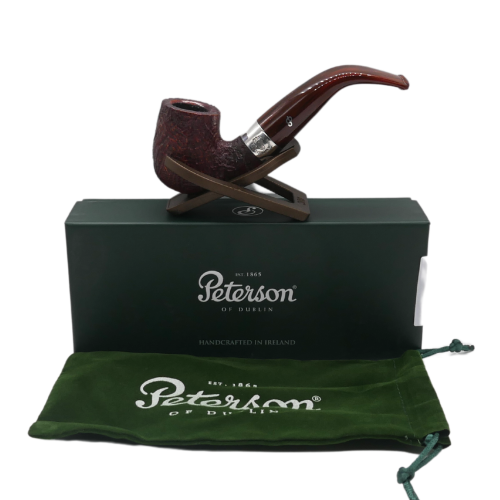 Peterson Irish Harp 338 Sandblasted Silver Mounted Fishtail Pipe (PE2689)