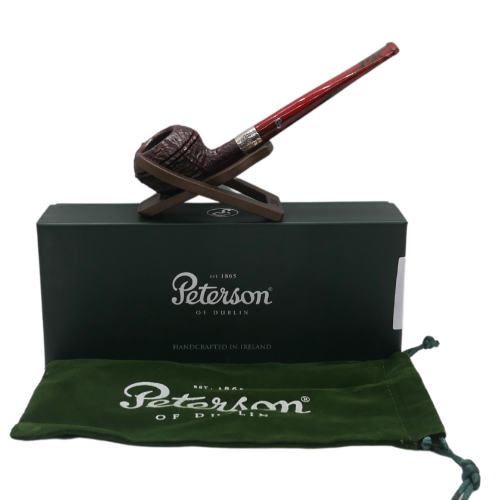 Peterson Irish Harp 411 Rustic Silver Mounted Fishtail Pipe (PE2693)