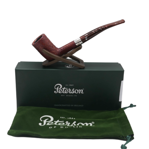 Peterson Irish Harp 124 Sandblast Silver Mounted Fishtail Pipe (PE2706)