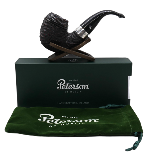 Peterson Sherlock Holmes Rustic Baskerville Silver Mounted P Lip Pipe (PE2741)