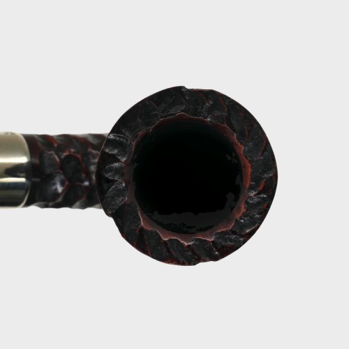 Peterson Irish Made Army 128 Rustic Nickel Mounted Fishtail Pipe (PE3052)