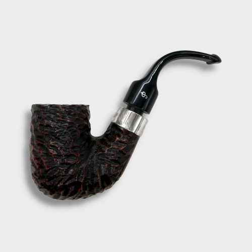Peterson Pub Rustic Silver Mounted Bent P Lip Pipe (PE3139)