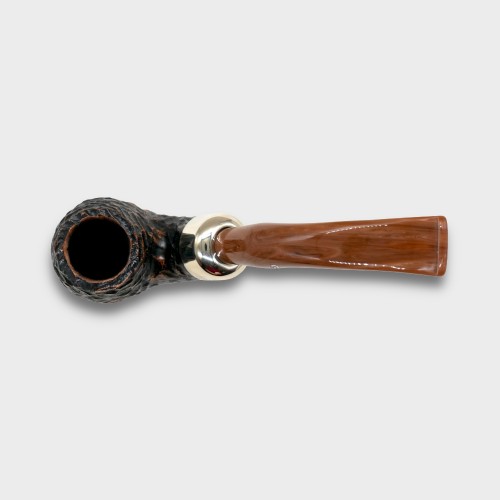 Peterson Derry Rustic 221 Nickel Mounted 9mm Filter Coffee Fishtail Pipe (PE3144)