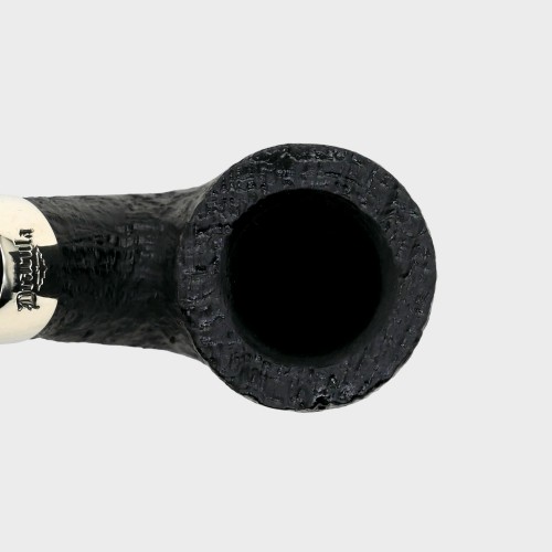 Peterson Dracula 01 Sandblasted Ebony Nickel Mounted 9mm Fishtail Pipe (PE3182)