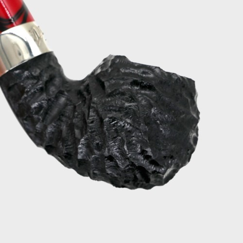 Peterson Dracula 03 Rusticated Ebony Nickel Mounted Fishtail Pipe (PE3186)