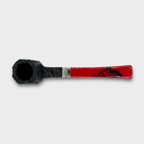 Peterson Dracula 444 Rusticated Ebony Nickel Mounted Fishtail Pipe (PE3188)