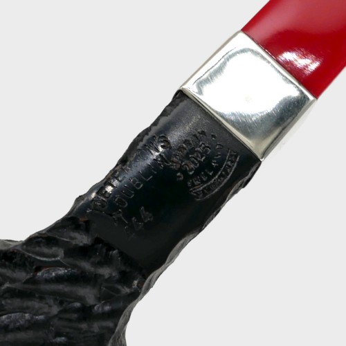 Peterson Dracula 444 Rusticated Ebony Nickel Mounted Fishtail Pipe (PE3188)