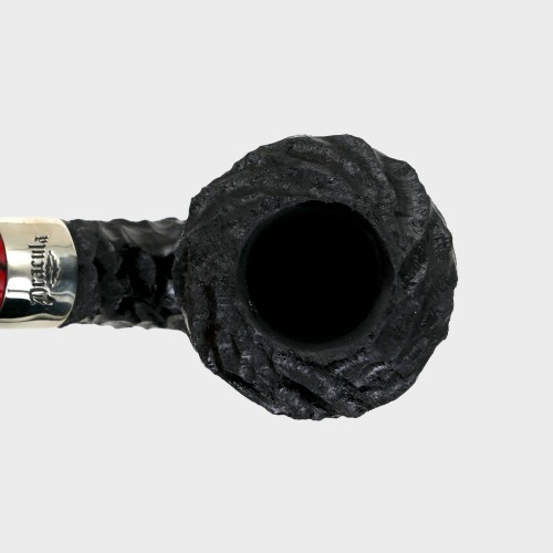 Peterson Dracula B10 Rusticated Ebony Nickel Mounted Fishtail Pipe (PE3189)