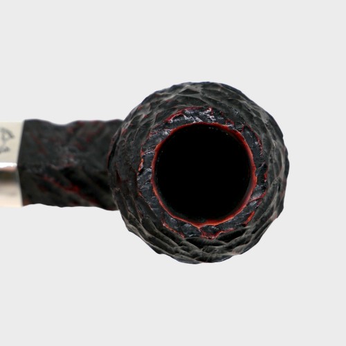 Peterson Sherlock Holmes Baker Street Rustic Silver Mounted P Lip Pipe (PE3198)
