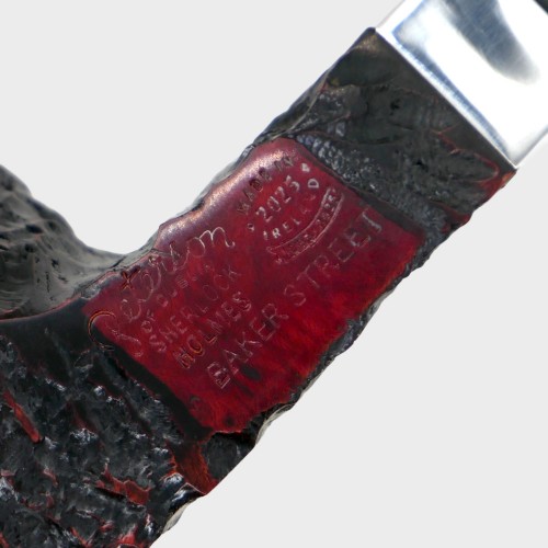 Peterson Sherlock Holmes Baker Street Rustic Silver Mounted P Lip Pipe (PE3198)