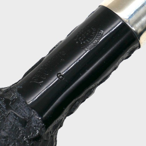Peterson Dracula 6 Rusticated Ebony Nickel Mounted Fishtail Pipe (PE3220)