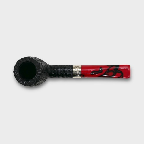 Peterson Dracula 107 Rusticated Ebony Nickel Mounted Fishtail Pipe (PE3221)