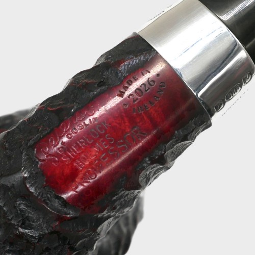 Peterson Sherlock Holmes Professor Rustic Silver Mounted P Lip Pipe (PE3250)