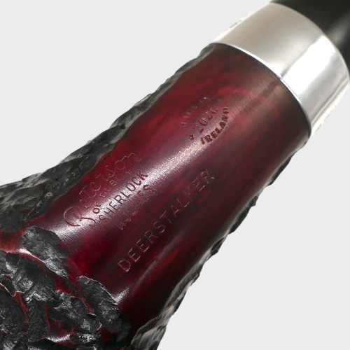Peterson Sherlock Holmes Deerstalker Rustic Silver Mounted P Lip Pipe (PE3284)