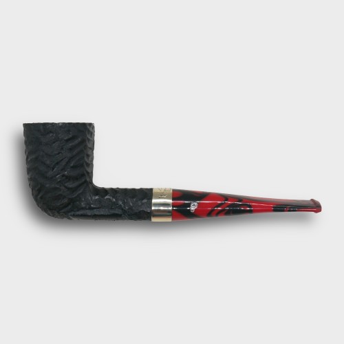 Peterson Dracula 120 Rusticated Ebony Nickel Mounted Fishtail Pipe (PE3292)