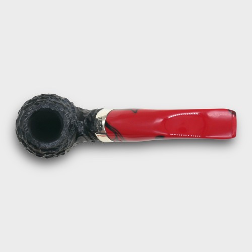 Peterson Dracula XL02 Rusticated Ebony Nickel Mounted Fishtail Pipe (PE3293)