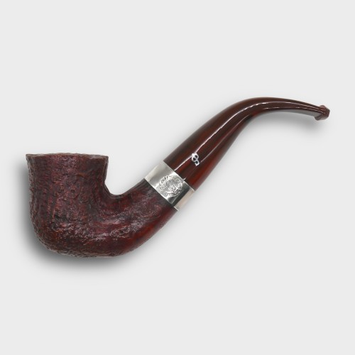 Peterson Irish Harp 05 Sandblast Cumberland Bent Silver Mounted Fishtail Pipe (PE3294)