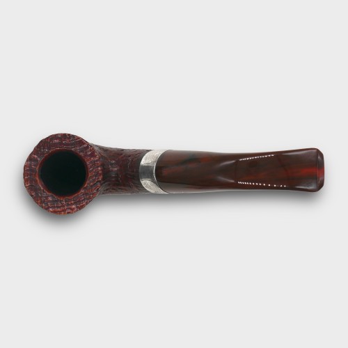 Peterson Irish Harp 05 Sandblast Cumberland Bent Silver Mounted Fishtail Pipe (PE3294)