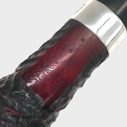 Peterson Sherlock Holmes Mycroft Rustic Silver Mounted P Lip Pipe (PE3301)