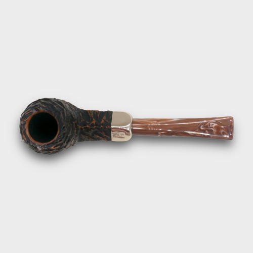 Peterson Derry Rustic 150 Nickel Mounted 9mm Filter Fishtail Pipe (PE3322)