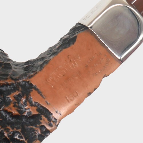 Peterson Derry Rustic 150 Nickel Mounted 9mm Filter Fishtail Pipe (PE3322)