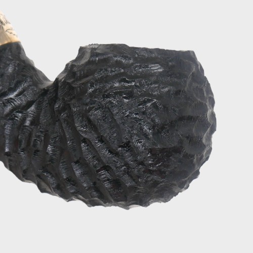 Peterson Dracula XL02 Rusticated Ebony Nickel Mounted Fishtail Pipe (PE3323)