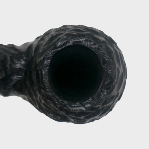 Peterson Dracula 03 Rusticated Ebony Nickel Mounted Fishtail Pipe (PE3330)