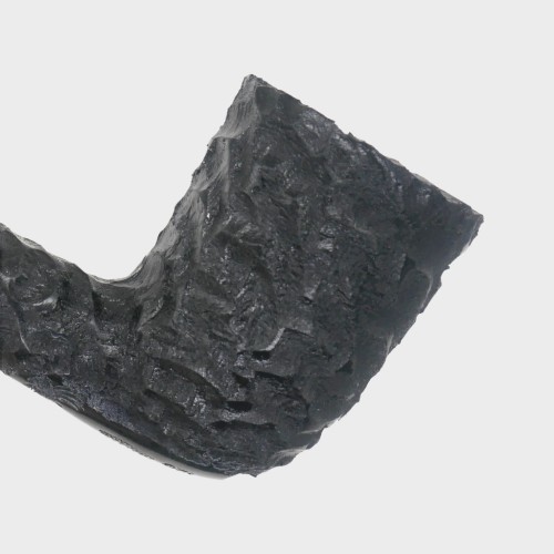 Peterson Dracula 120 Rusticated Ebony Nickel Mounted Fishtail Pipe (PE3331)